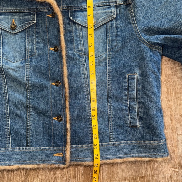 Denim Jacket with Faux Fur Trim - Picture 5 of 5